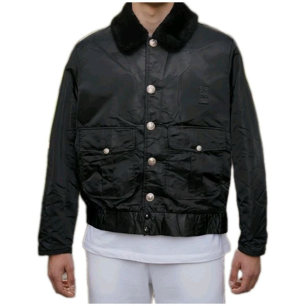 VTG Tuffy Jac Fire Fighter Department Bomber Jacket Mens Size 40L / M Black READ